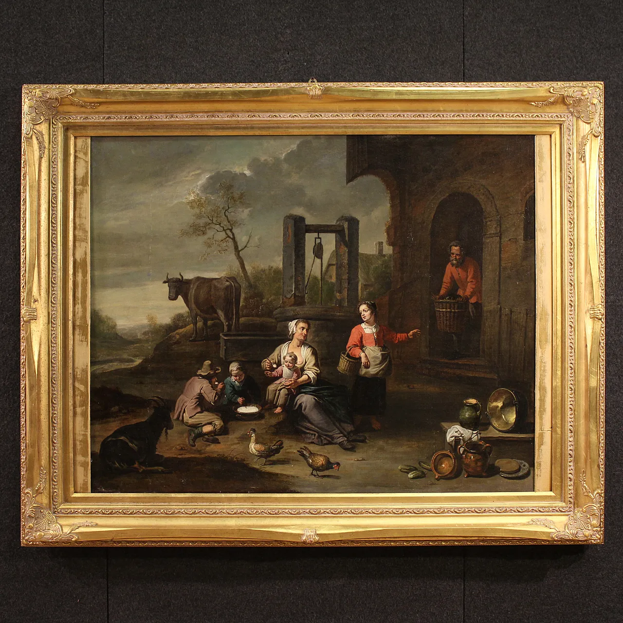 Flemish genre scene painting, 17th century 2
