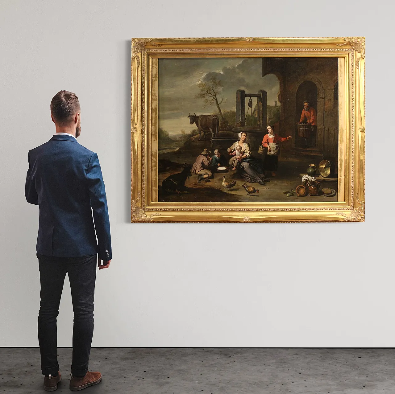 Flemish genre scene painting, 17th century 3