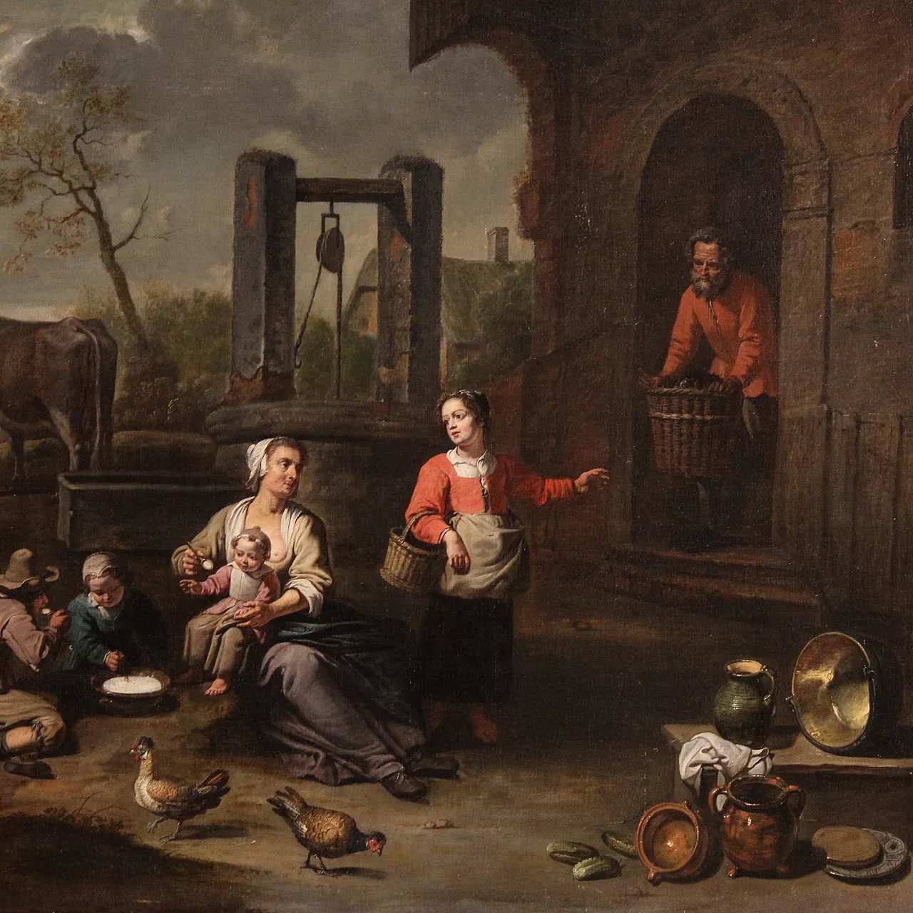 Flemish genre scene painting, 17th century 4