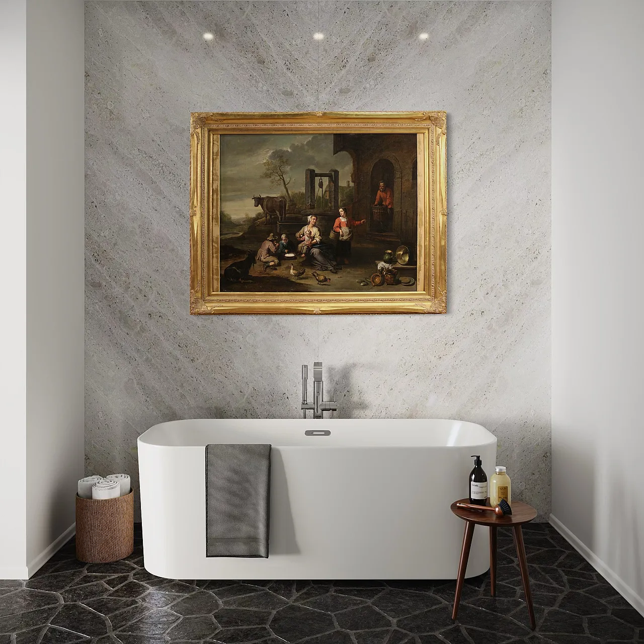 Flemish genre scene painting, 17th century 16