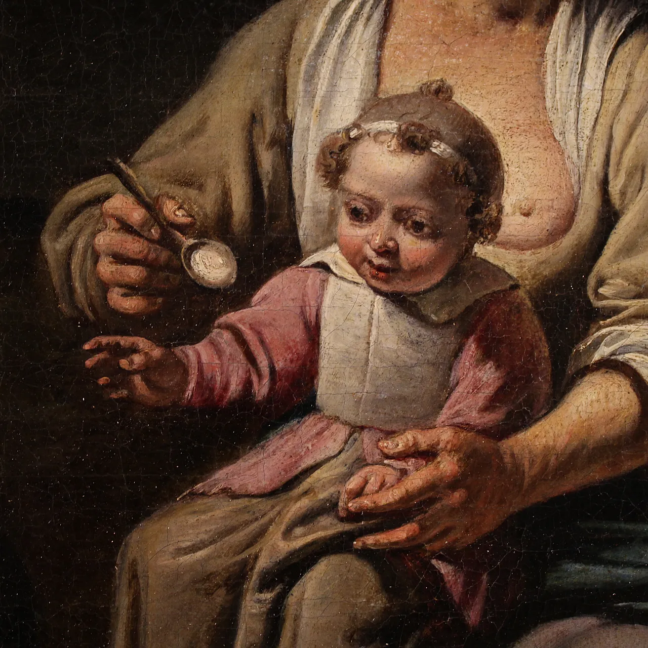 Flemish genre scene painting, 17th century 17