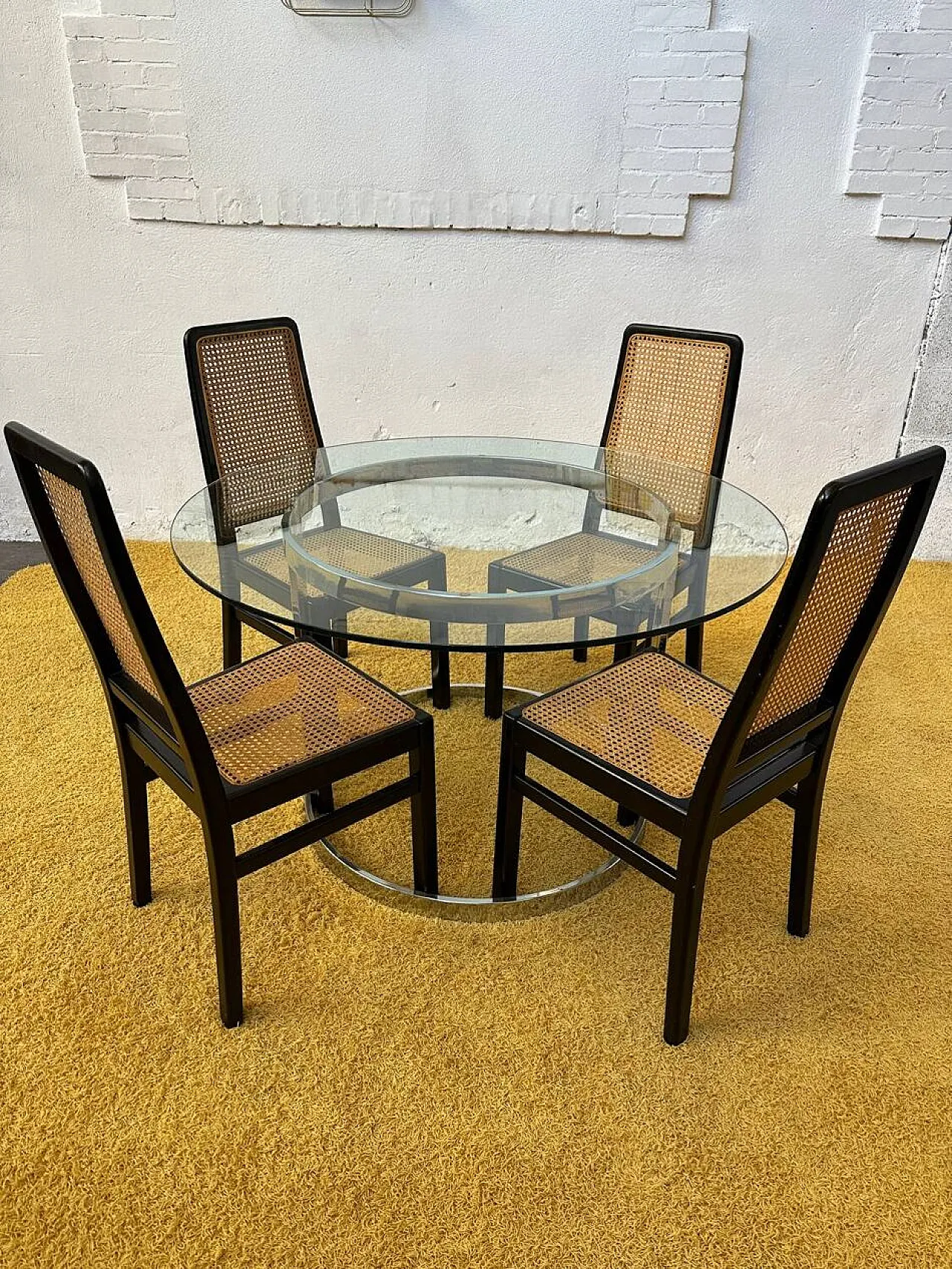 Glass dining table by Vittorio Introini, 20th century 10