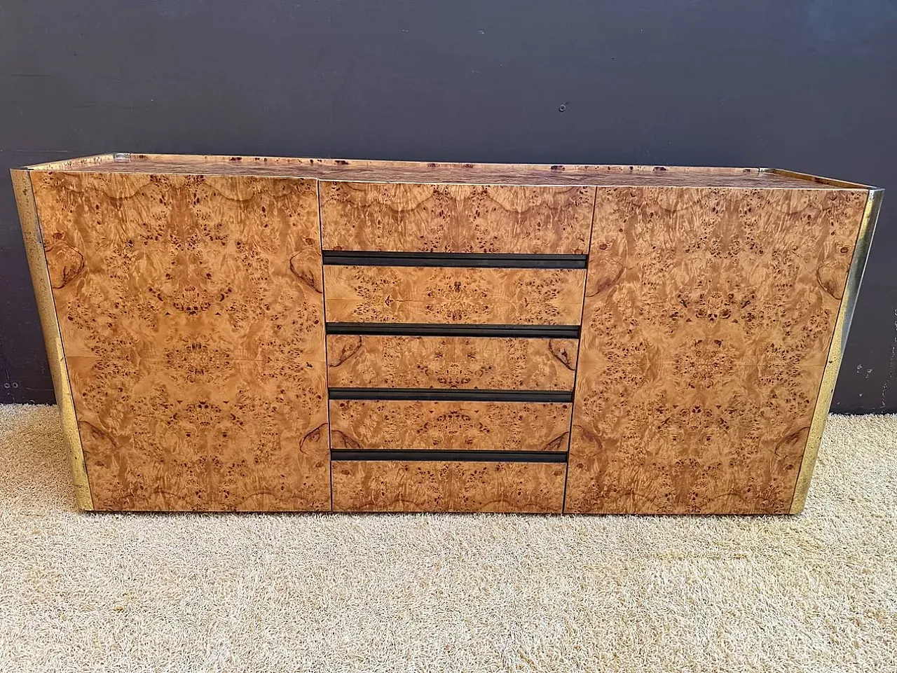 Willy Rizzo sideboard in elm briar, late 20th century 4