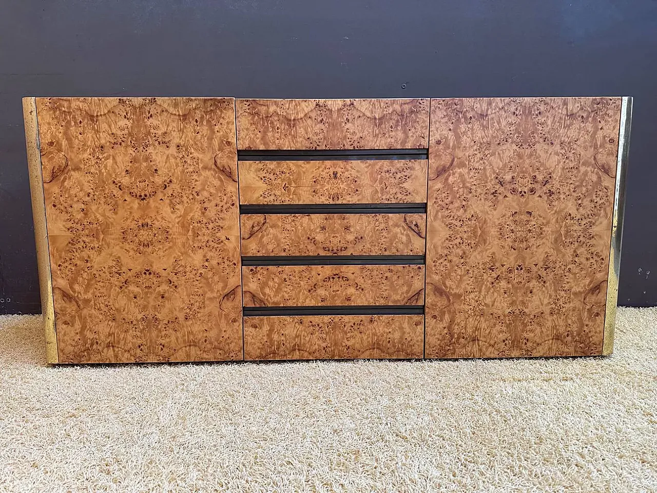 Willy Rizzo sideboard in elm briar, late 20th century 5