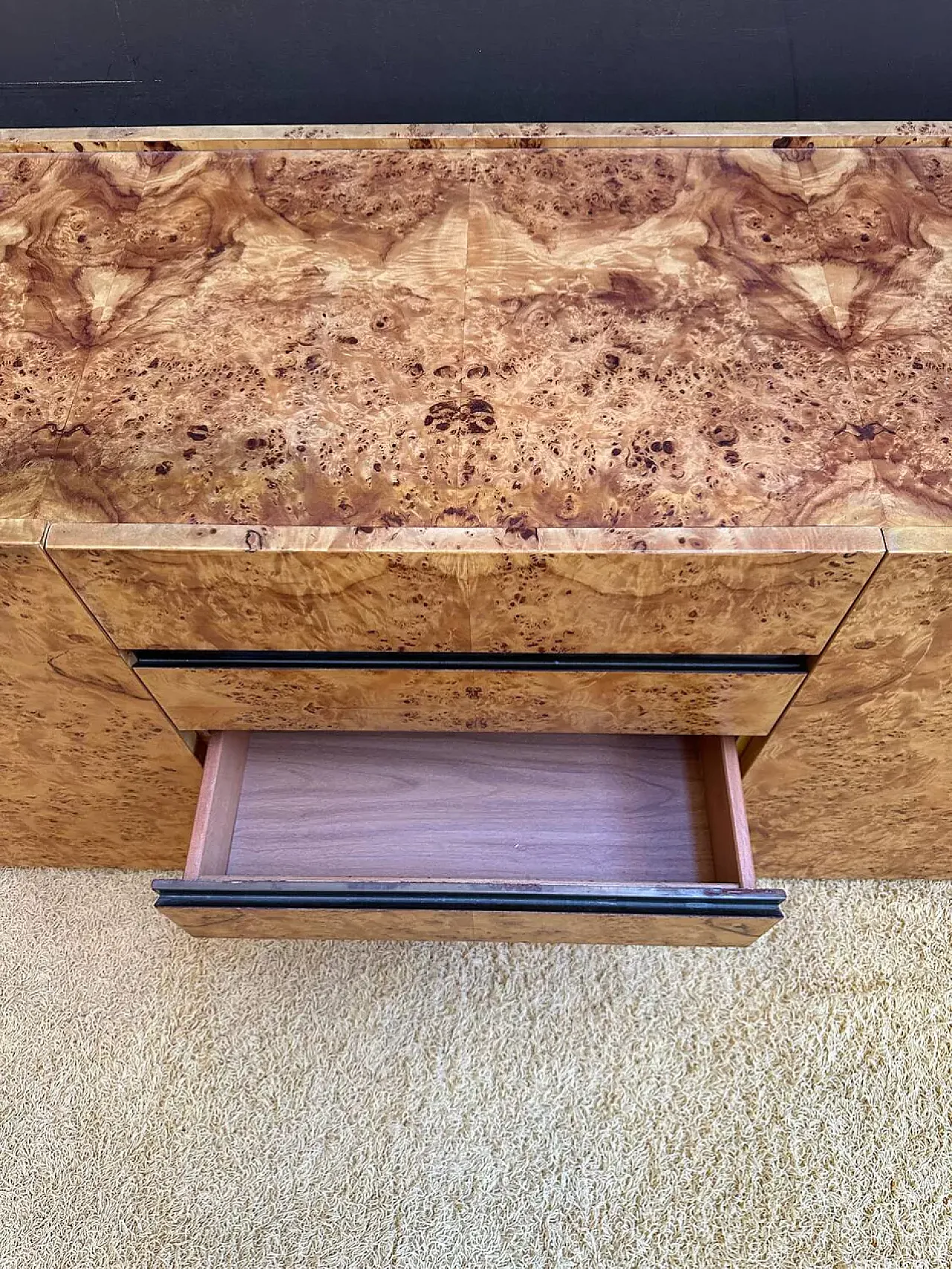 Willy Rizzo sideboard in elm briar, late 20th century 8
