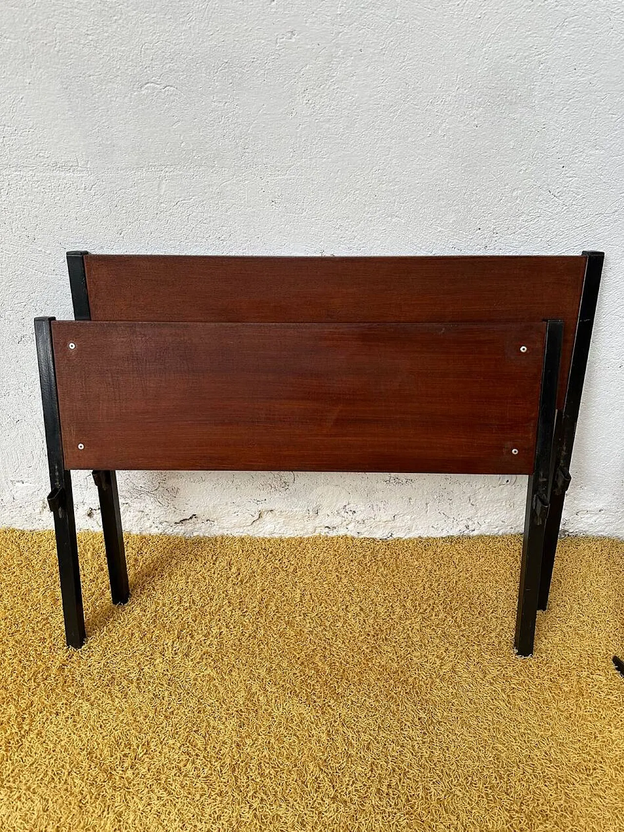 Divano letto o letto singolo con impiallacciatura in teak, '900 9