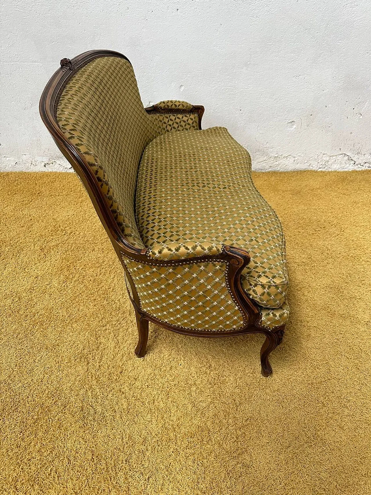 Divano in legno e tessuto, '700 3