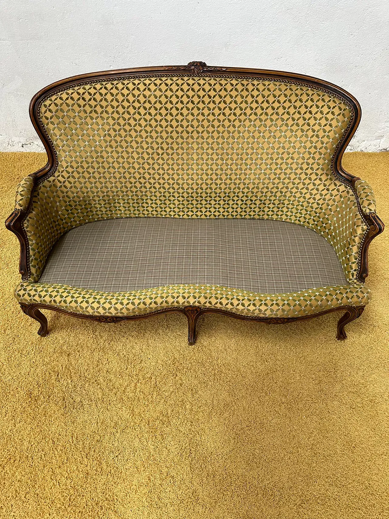 Divano in legno e tessuto, '700 6