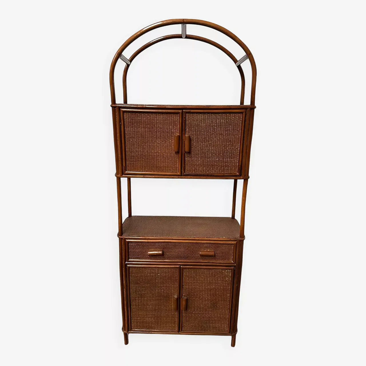 Rattan and wicker bookcase, late 20th century 1