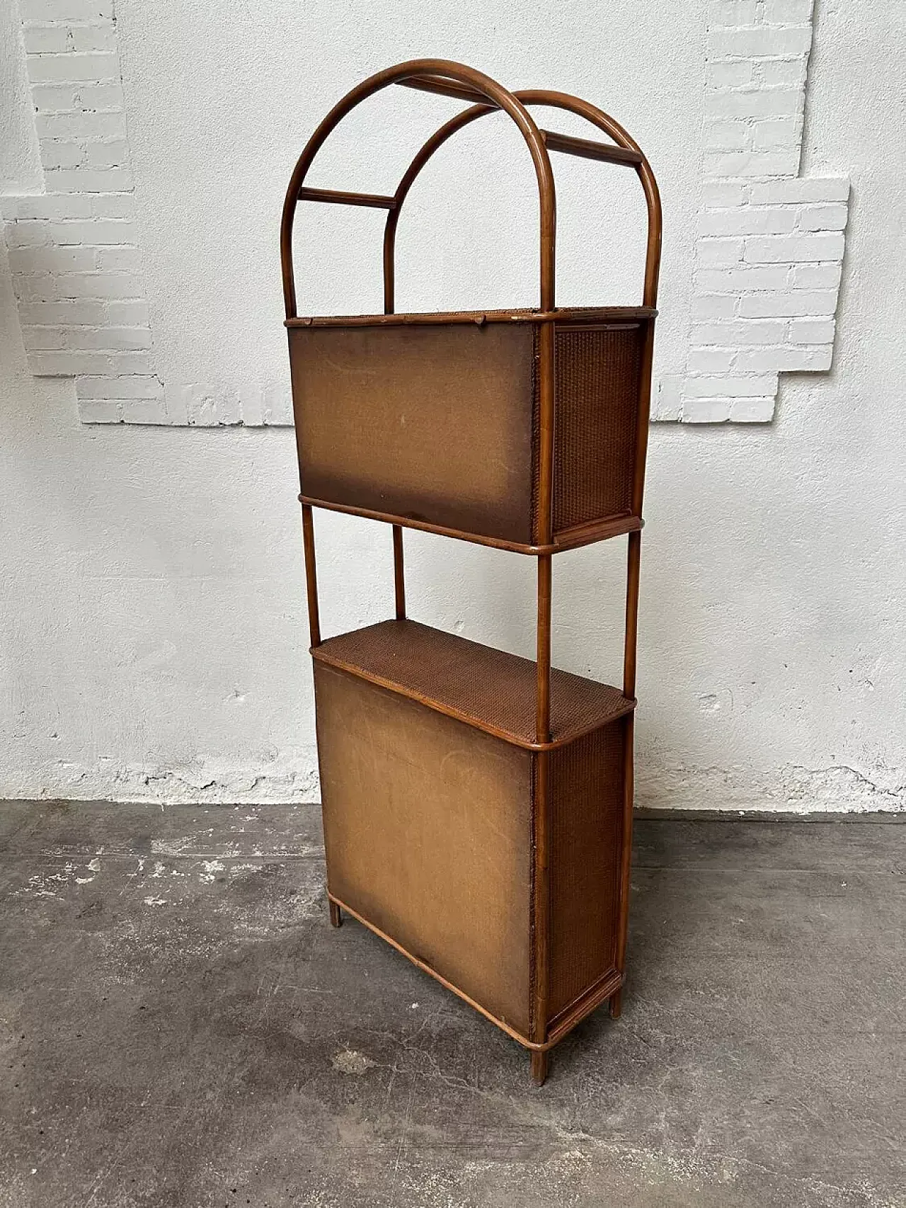 Rattan and wicker bookcase, late 20th century 5