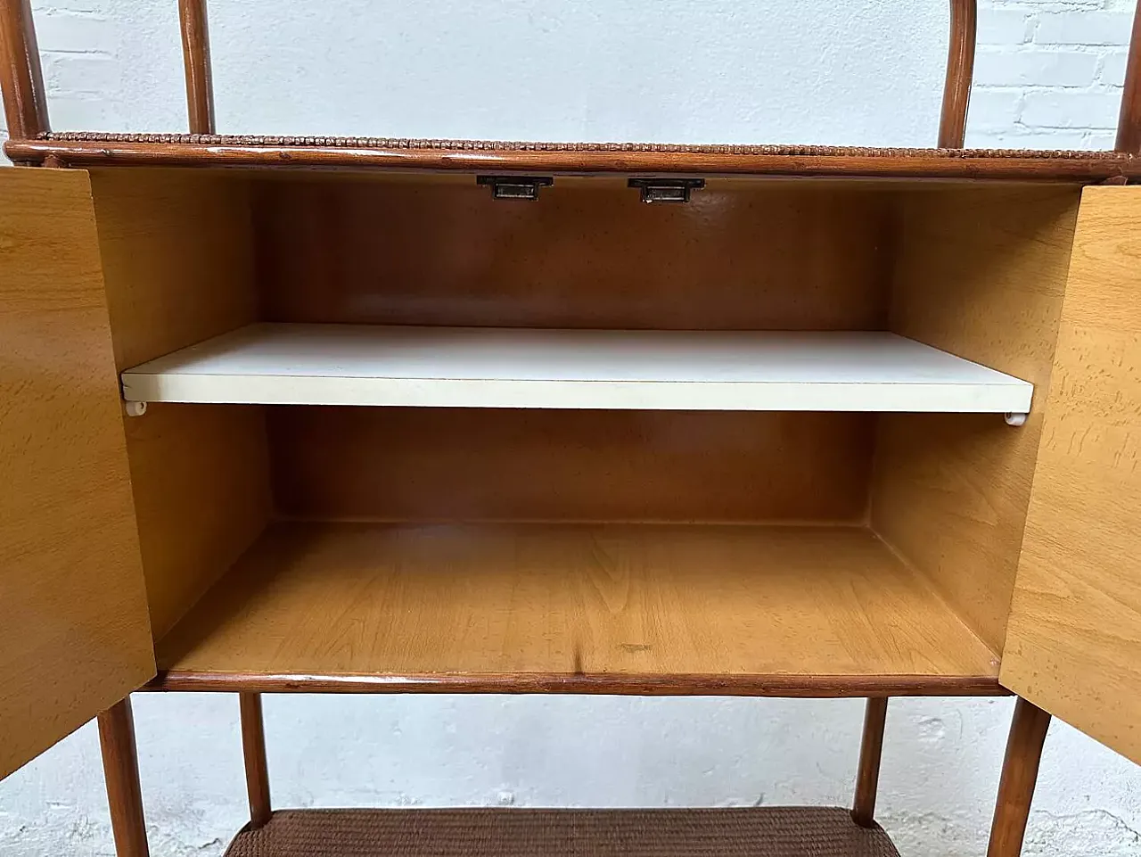Rattan and wicker bookcase, late 20th century 9