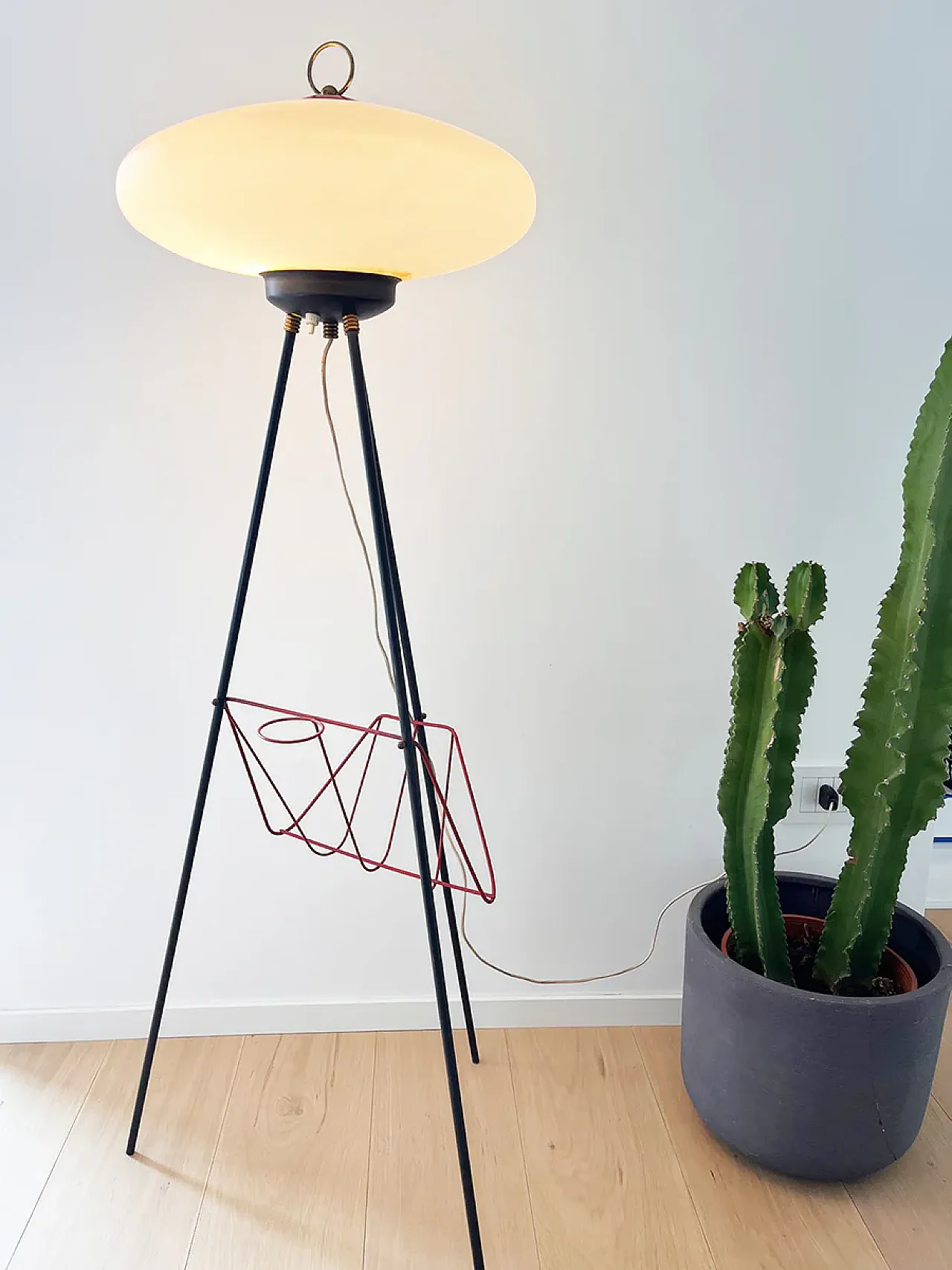 Floor lamp with magazine door, 1950s 1