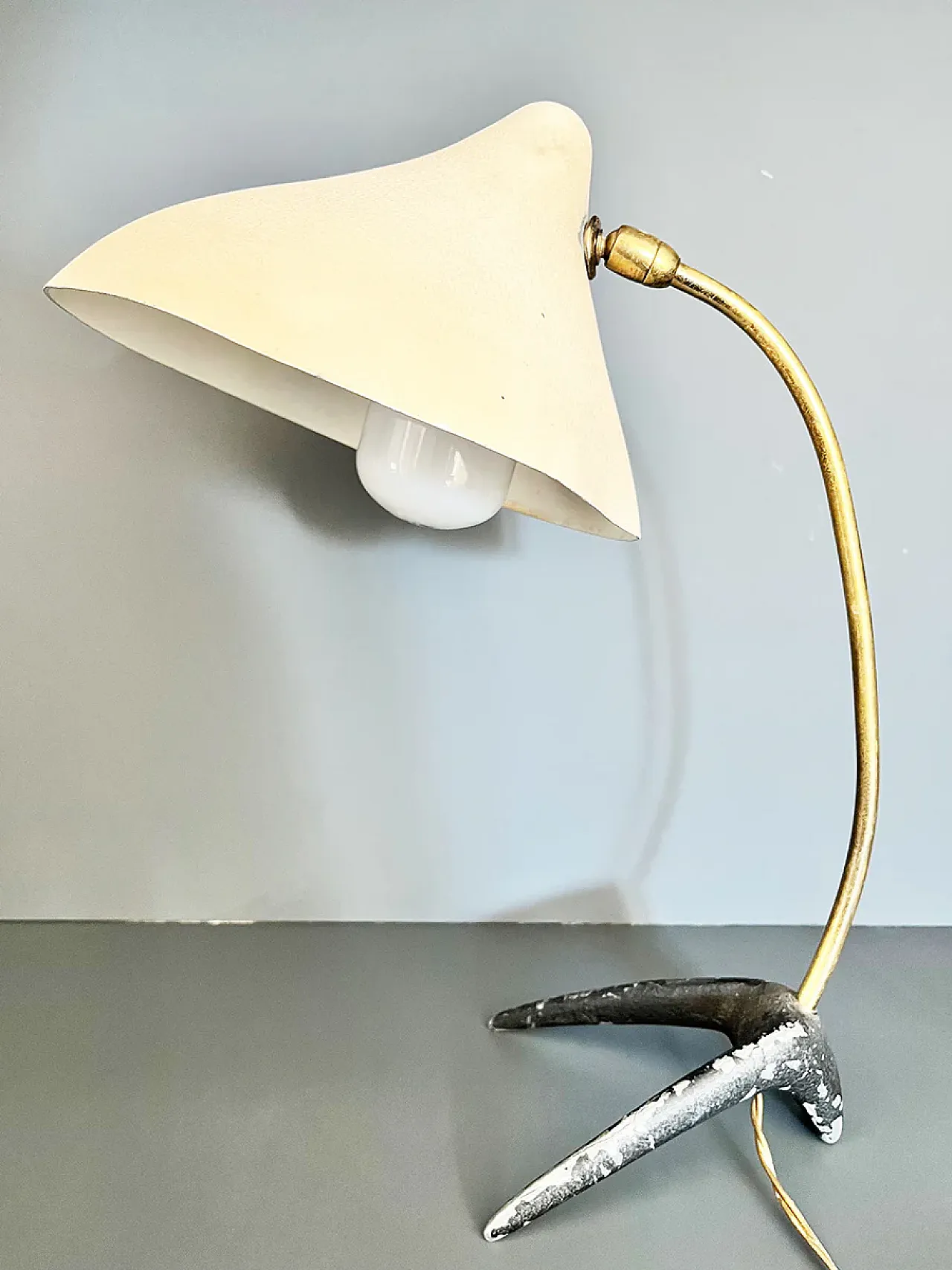 Brass and metal table lamp, 1950s 2