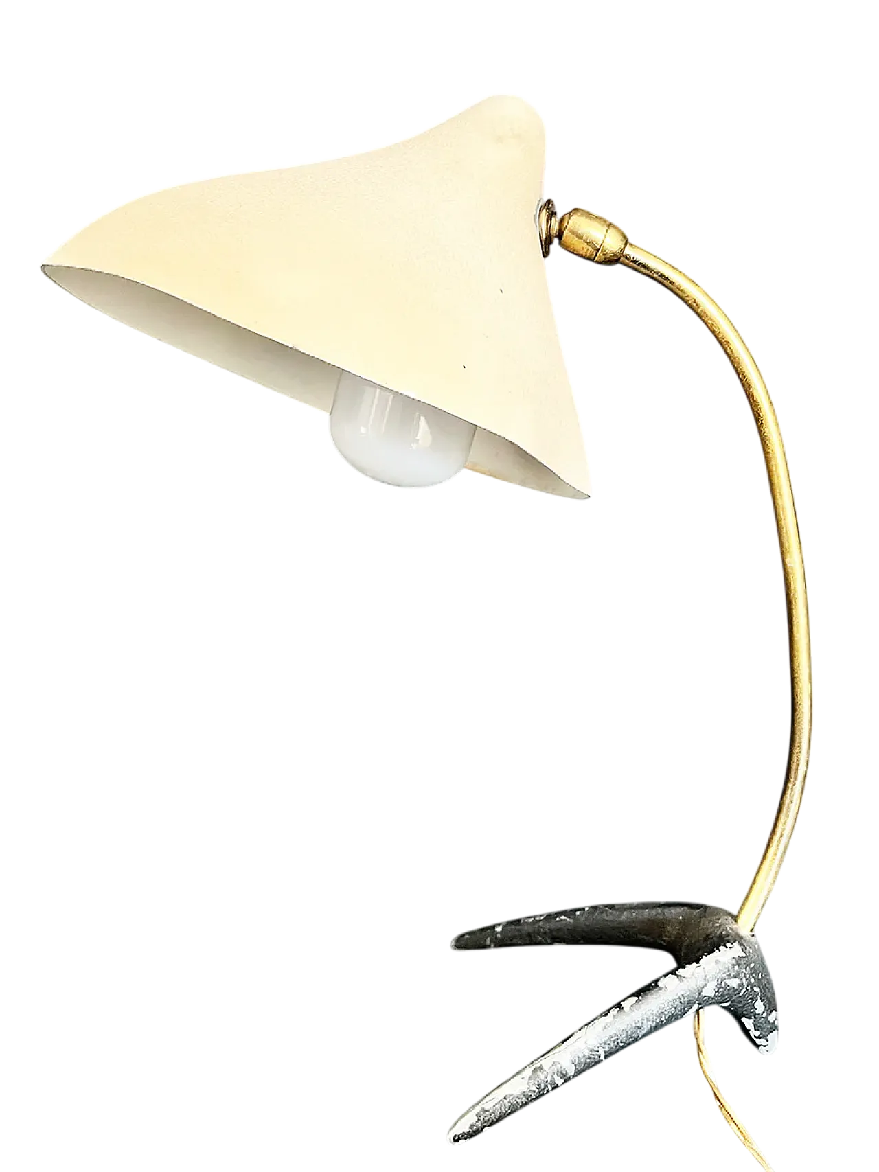 Brass and metal table lamp, 1950s 6