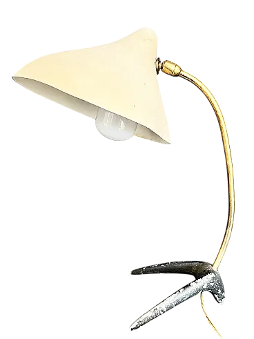 Brass and metal table lamp, 1950s