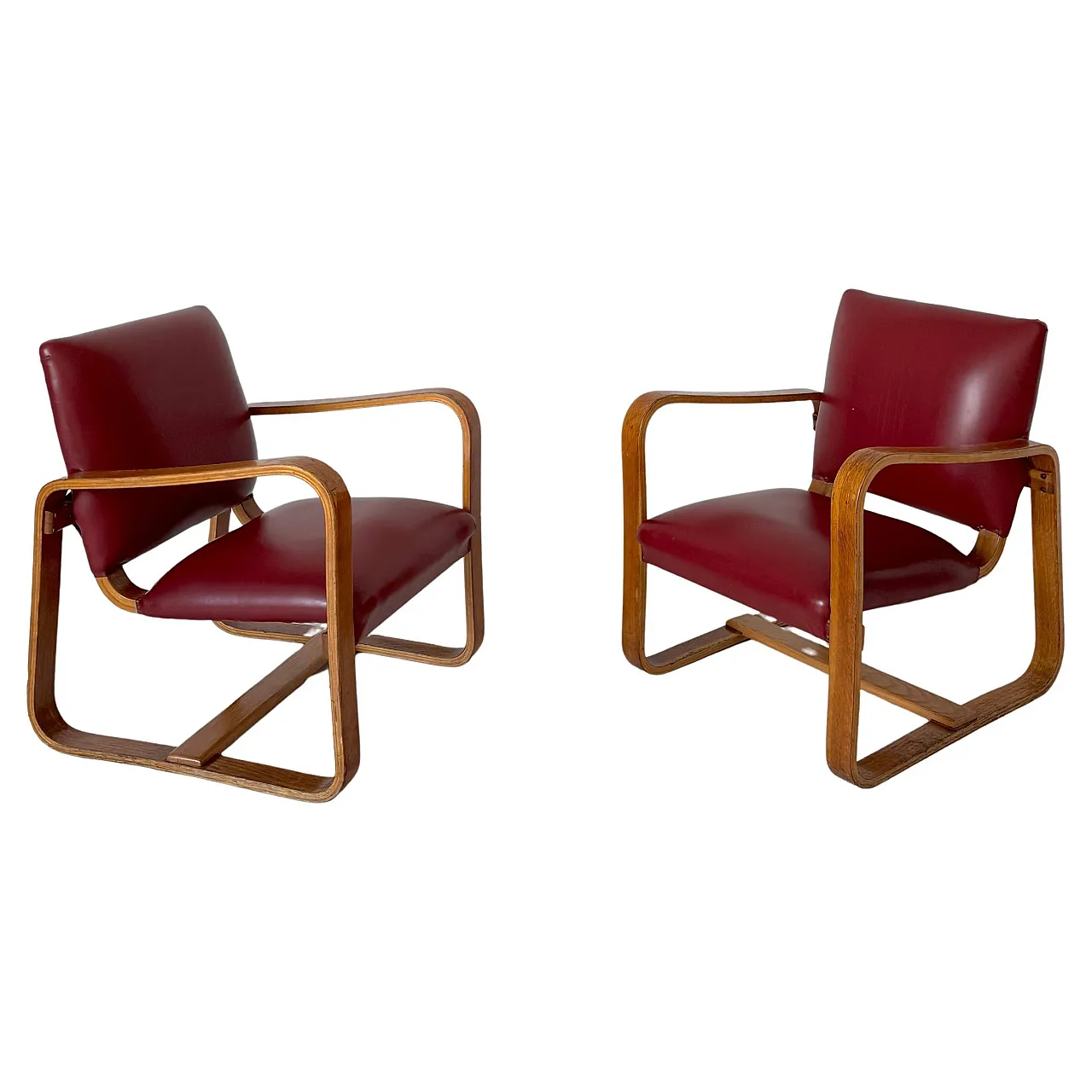 Coppia di poltrone Lamellare di Giuseppe Pagano Pogatschnig, anni '40 1