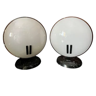 Pair of Pearl lamps by Bruno Gecchelin for Oluce, 1980s