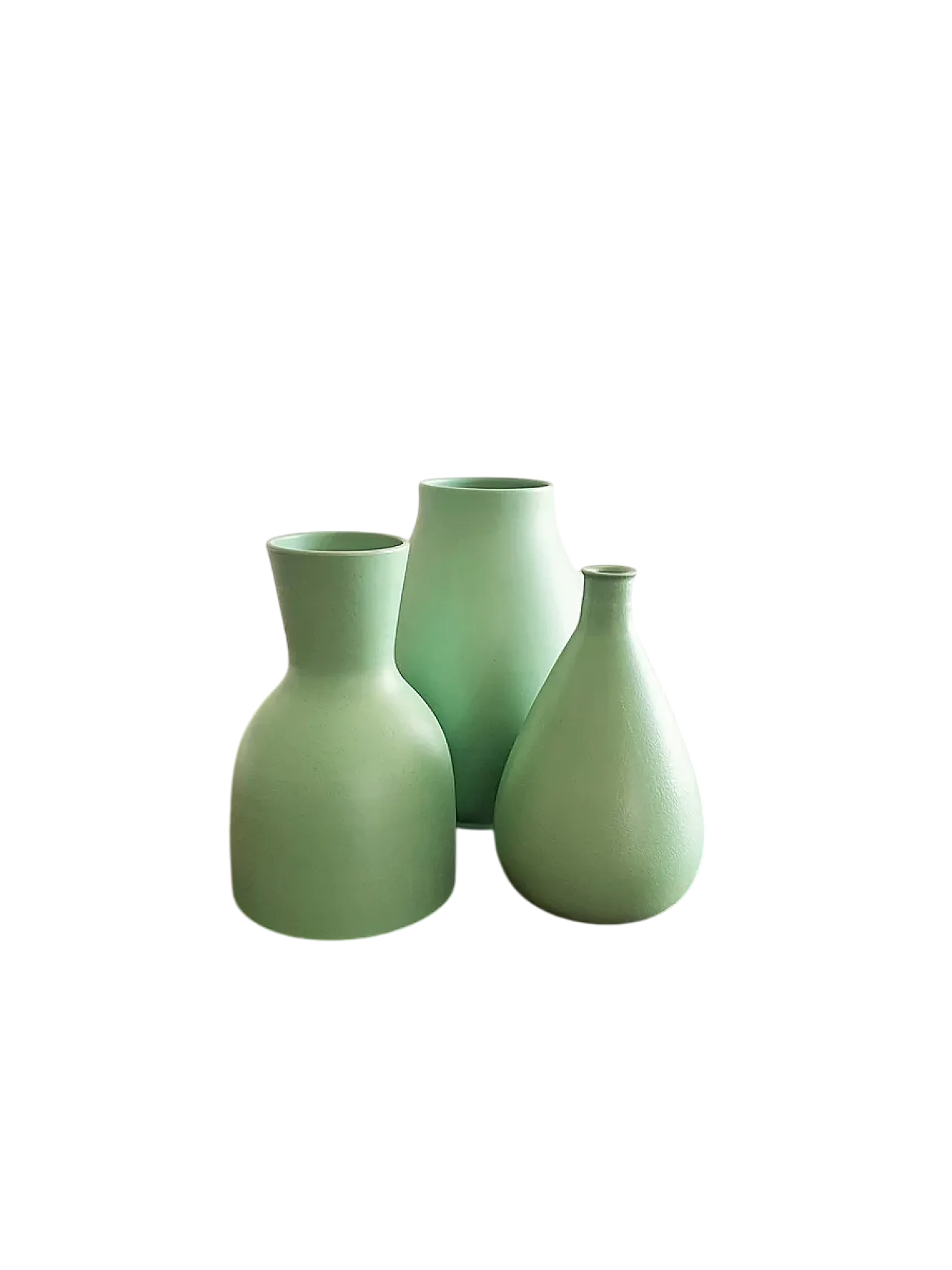 3 Verdeacqua vases by Italica Ars Florence, 1950s 8
