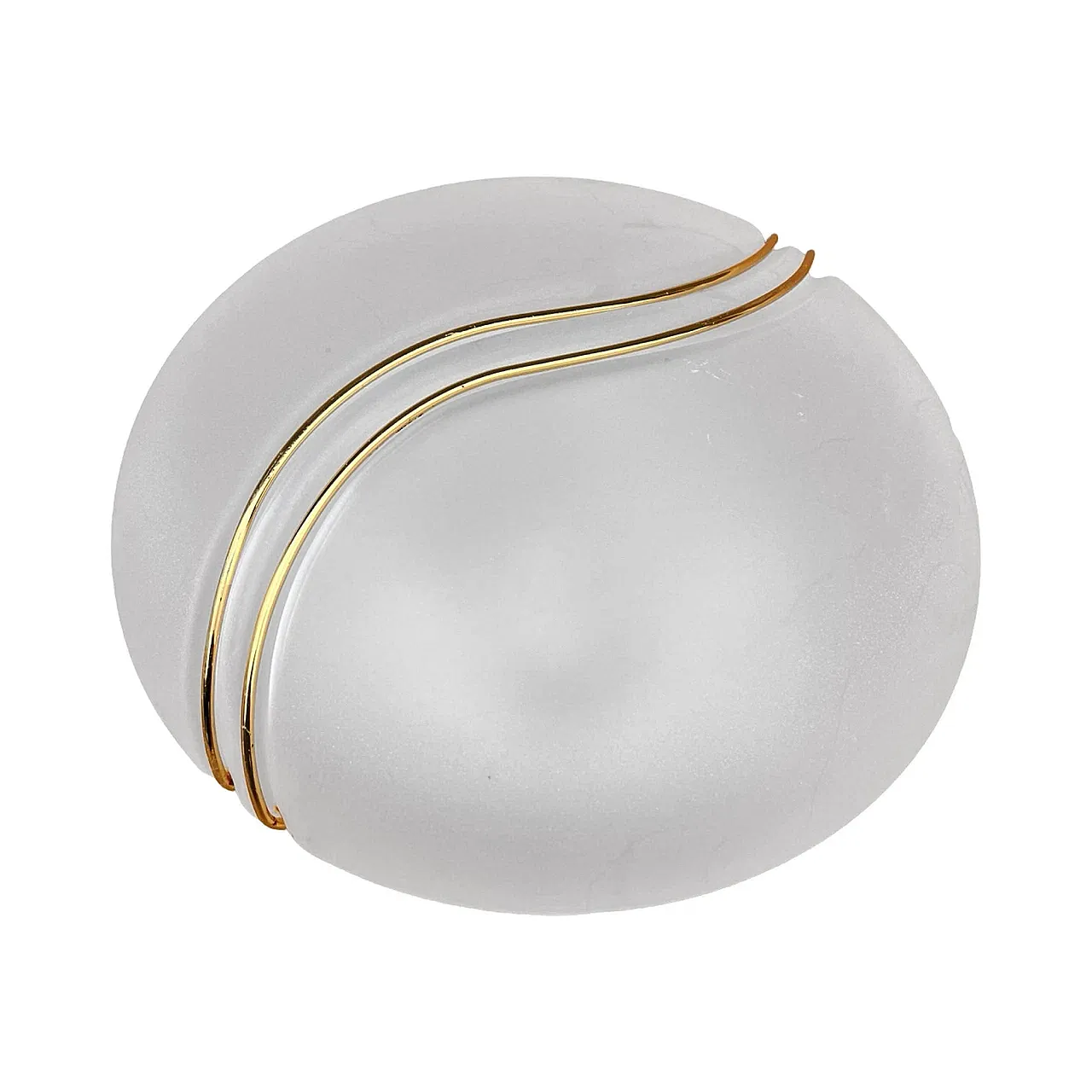 Hollywood Regency metal-lux glass ceiling light, 1980s 2