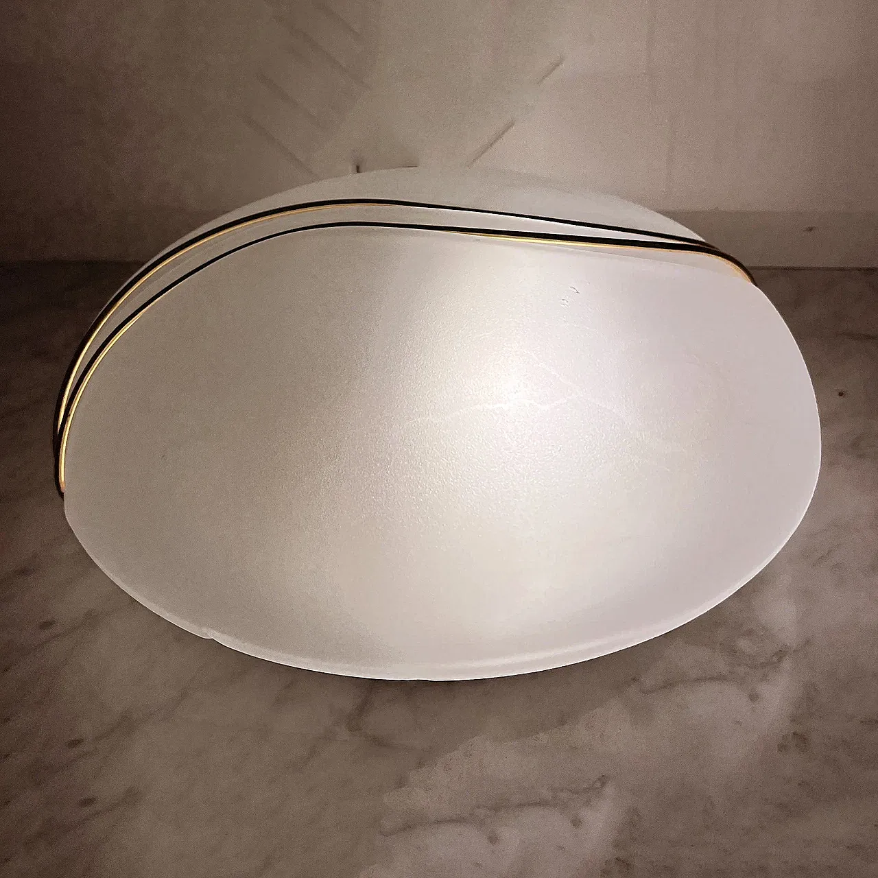 Hollywood Regency metal-lux glass ceiling light, 1980s 8