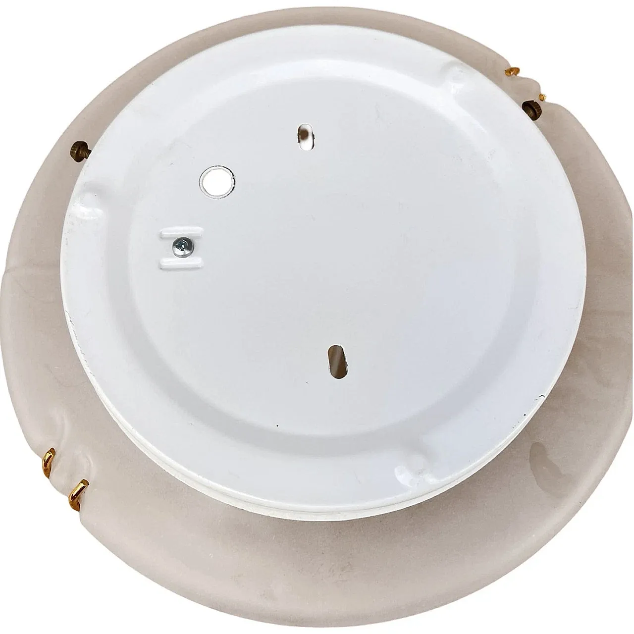 Hollywood Regency metal-lux glass ceiling light, 1980s 10