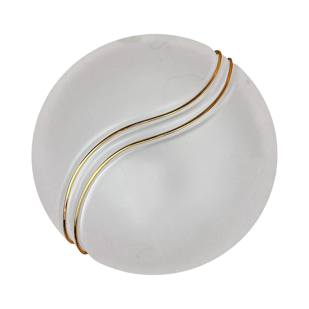 Hollywood Regency metal-lux glass ceiling light, 1980s 11