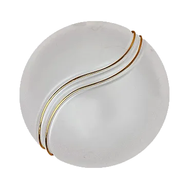 Hollywood Regency metal-lux glass ceiling light, 1980s