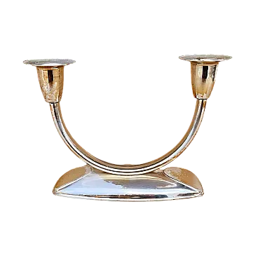 Two-armed silver-plated candlestick, 1960s