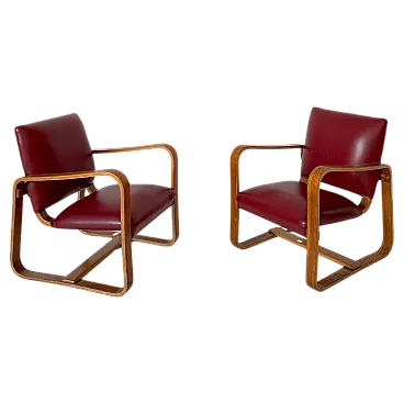 Coppia di poltrone Lamellare di Giuseppe Pagano Pogatschnig, anni '40