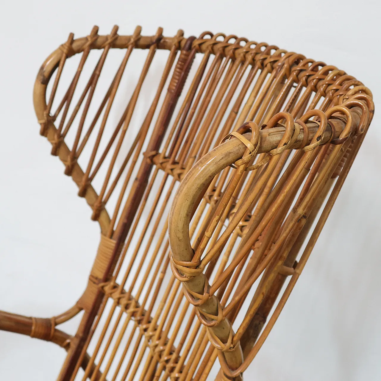 Rocking rocking chair in bamboo, 70s 6