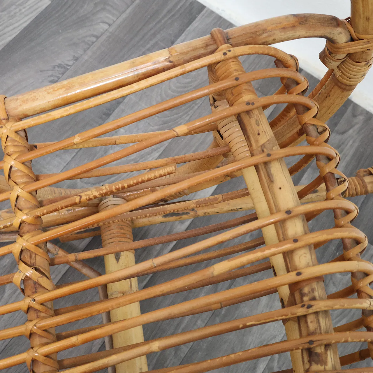 Rocking rocking chair in bamboo, 70s 11
