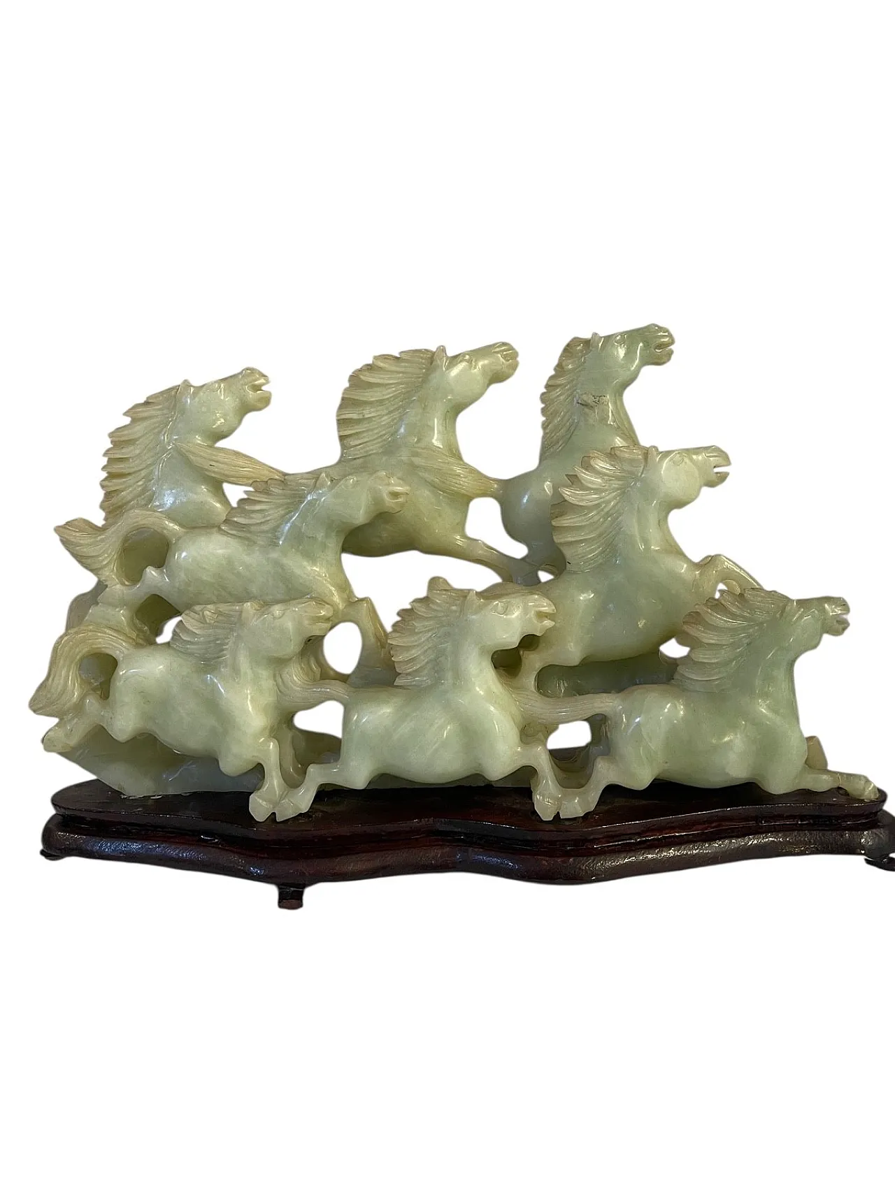 Gruppo in giada, cavalli al galoppo, '800 1