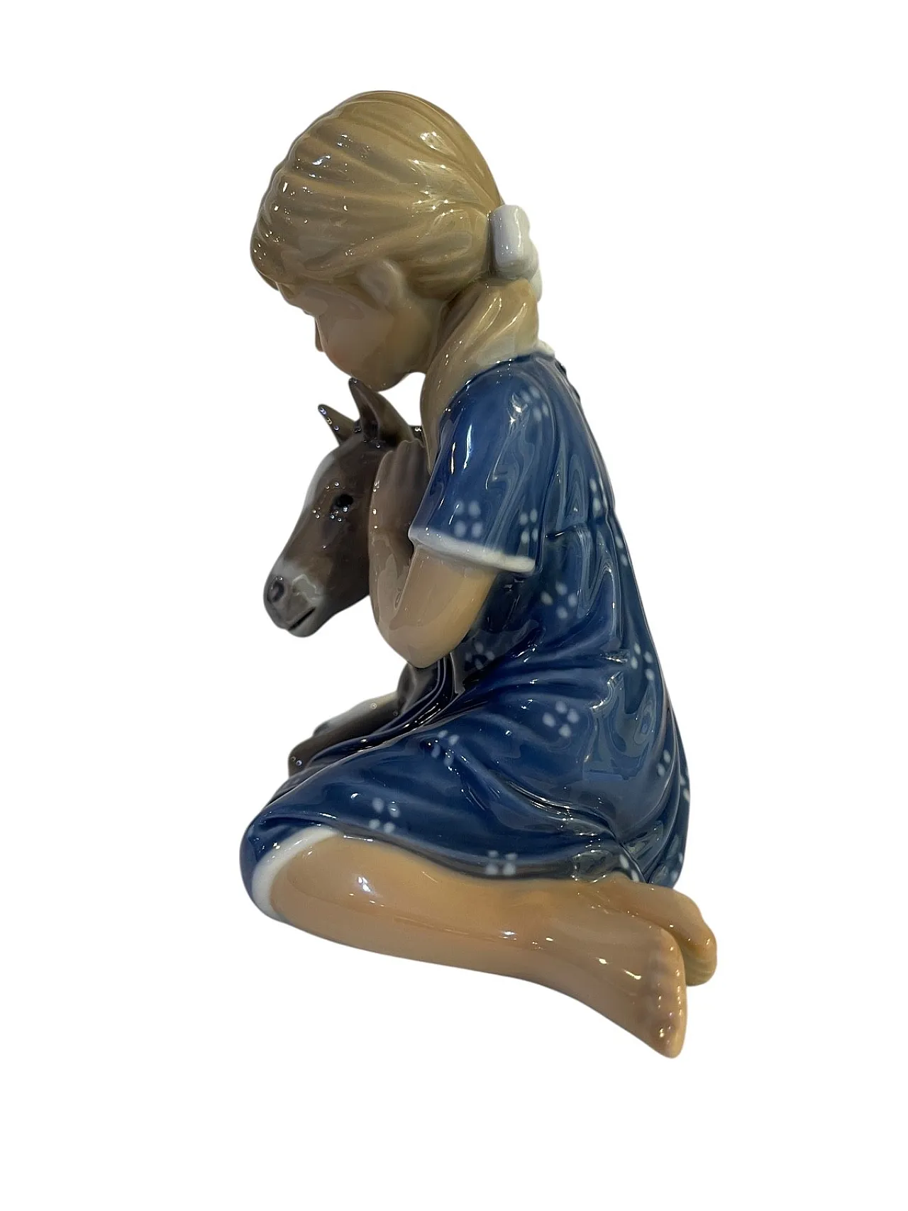 Ceramic Figurine, Royal Copenhagen, Girl with Donkey, 20th Century 6
