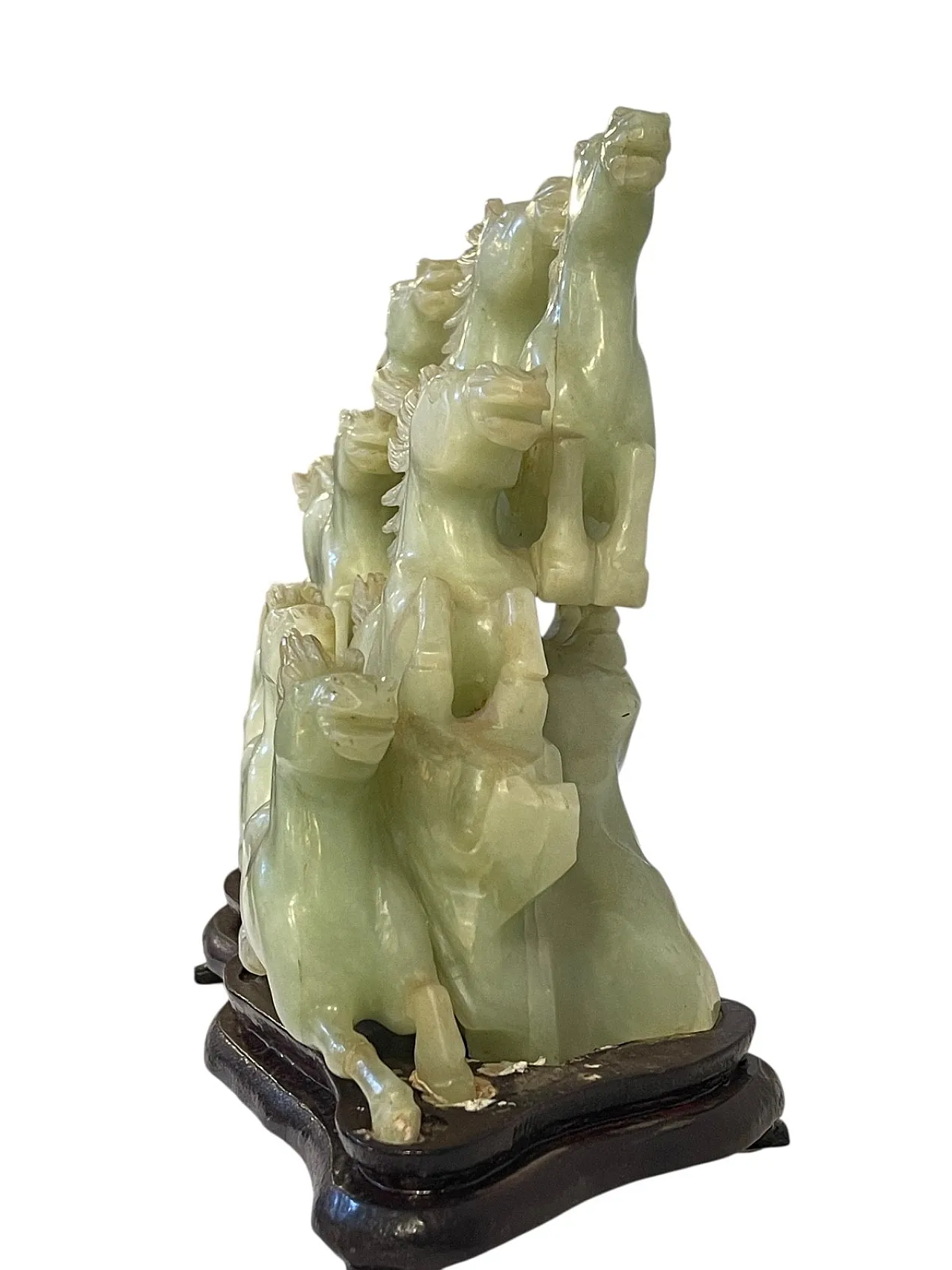 Gruppo in giada, cavalli al galoppo, '800 7