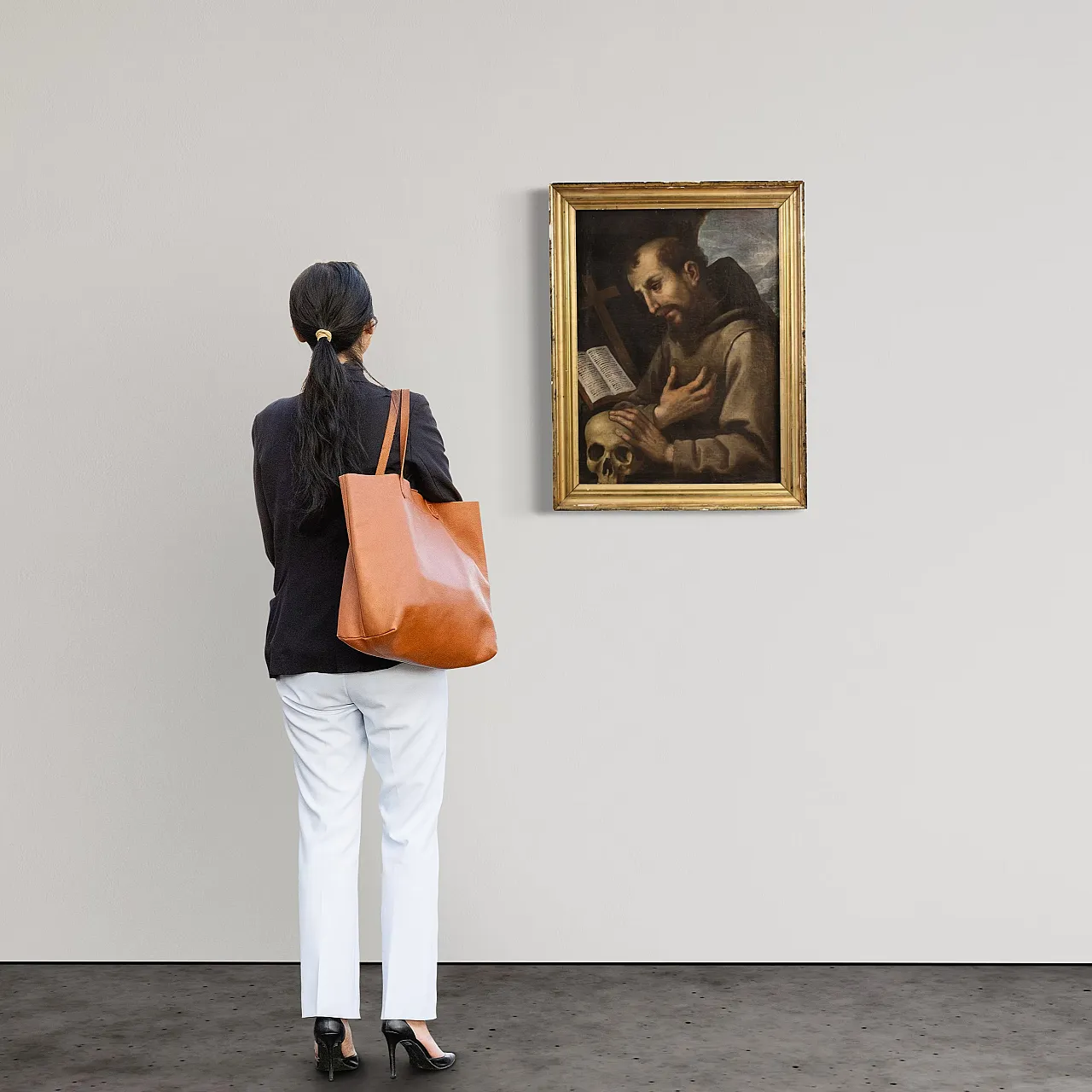 Italian painting Saint Francis of Assisi,  17th century 3