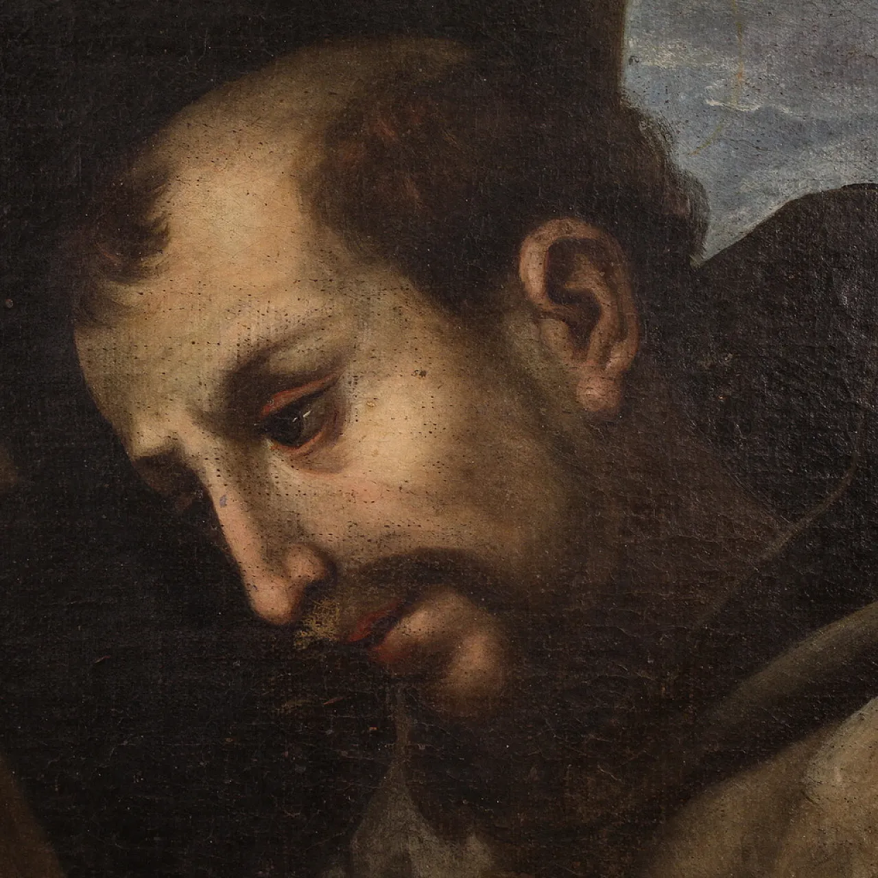 Italian painting Saint Francis of Assisi,  17th century 6
