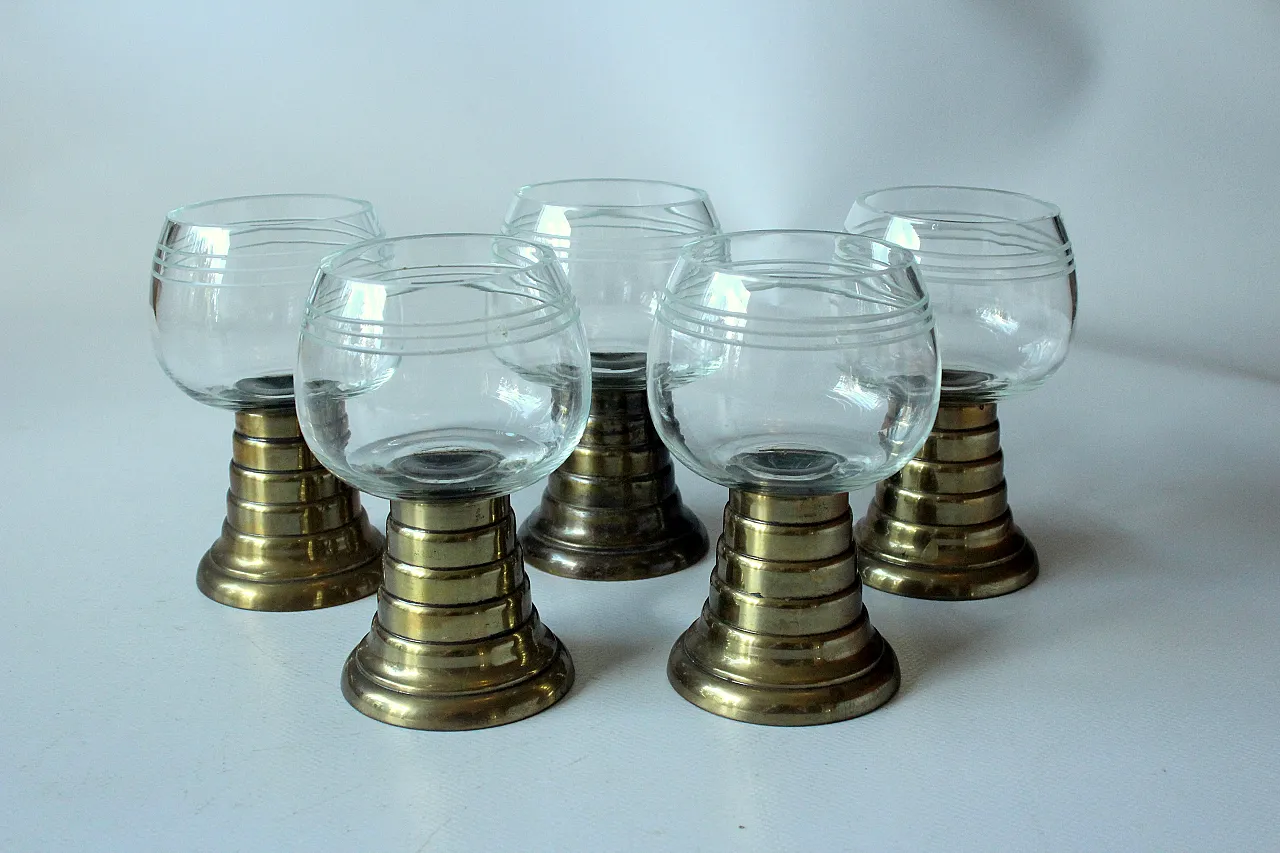 5 calici da vino Böhme & Hennen Dresda, anni '20 1