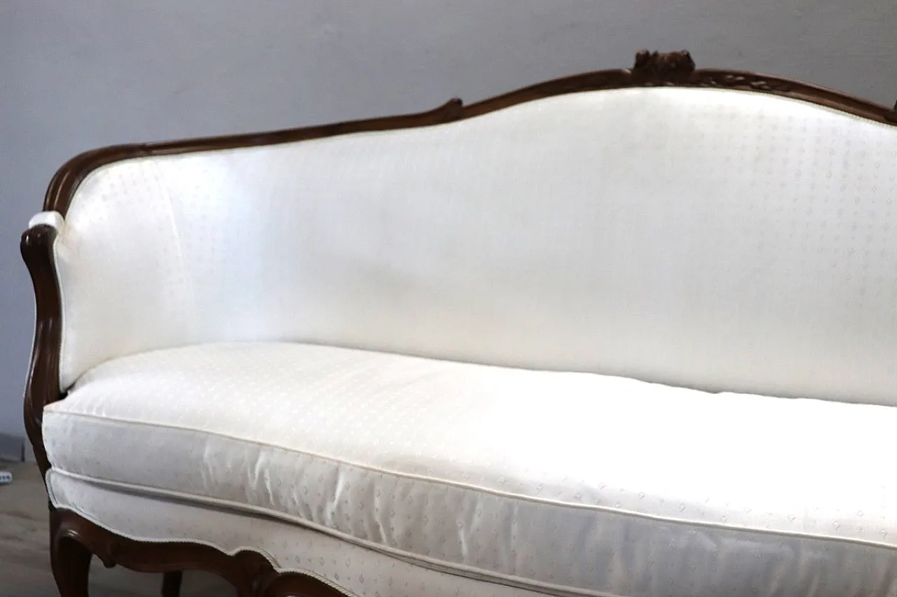 Upholstered walnut sofa, 19th century 11