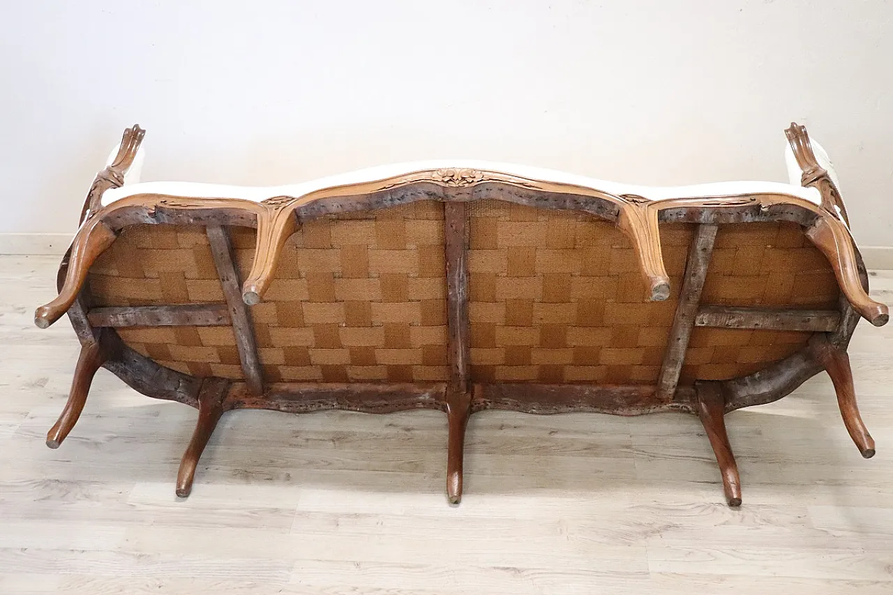 Upholstered walnut sofa, 19th century 15