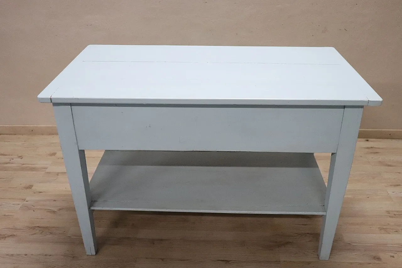 Kitchen or work table in late 19th century lacquered fir 3