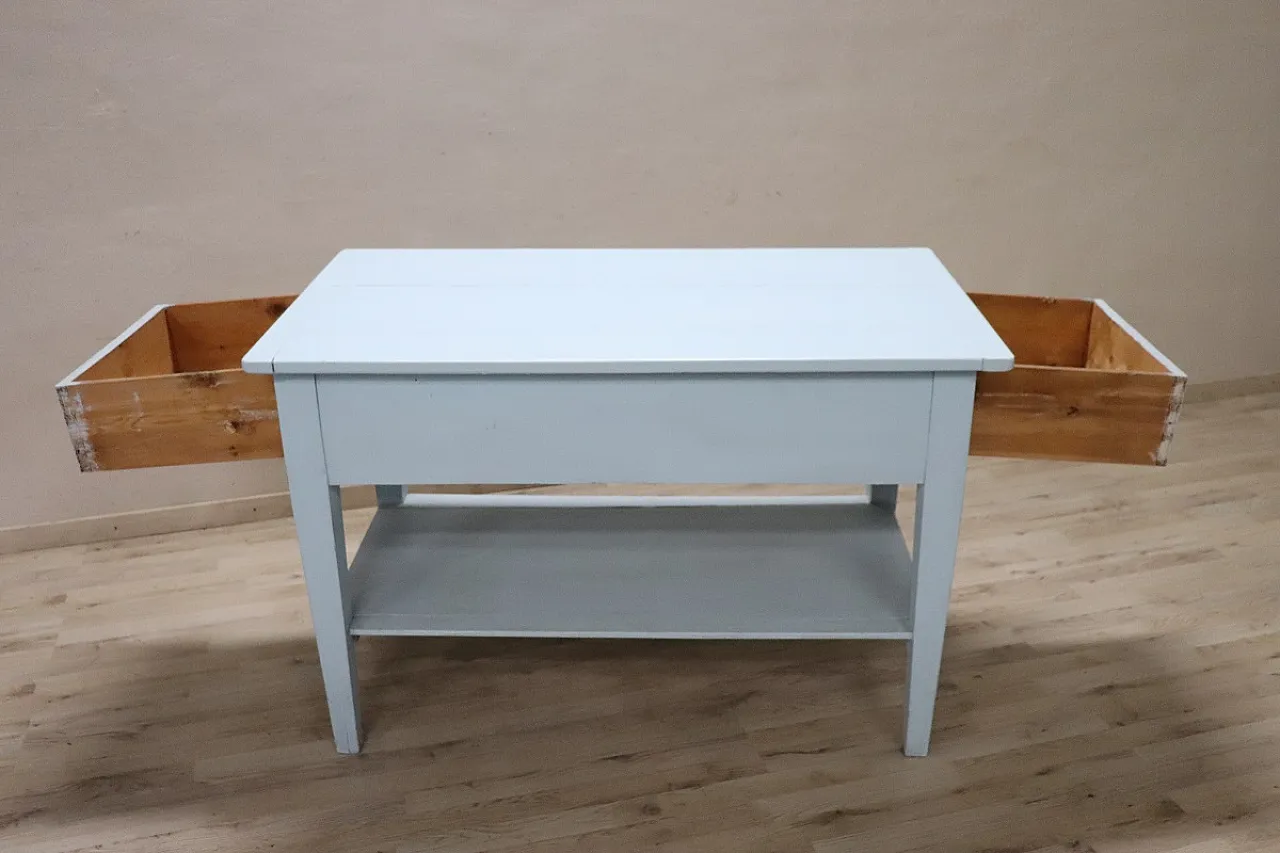 Kitchen or work table in late 19th century lacquered fir 6