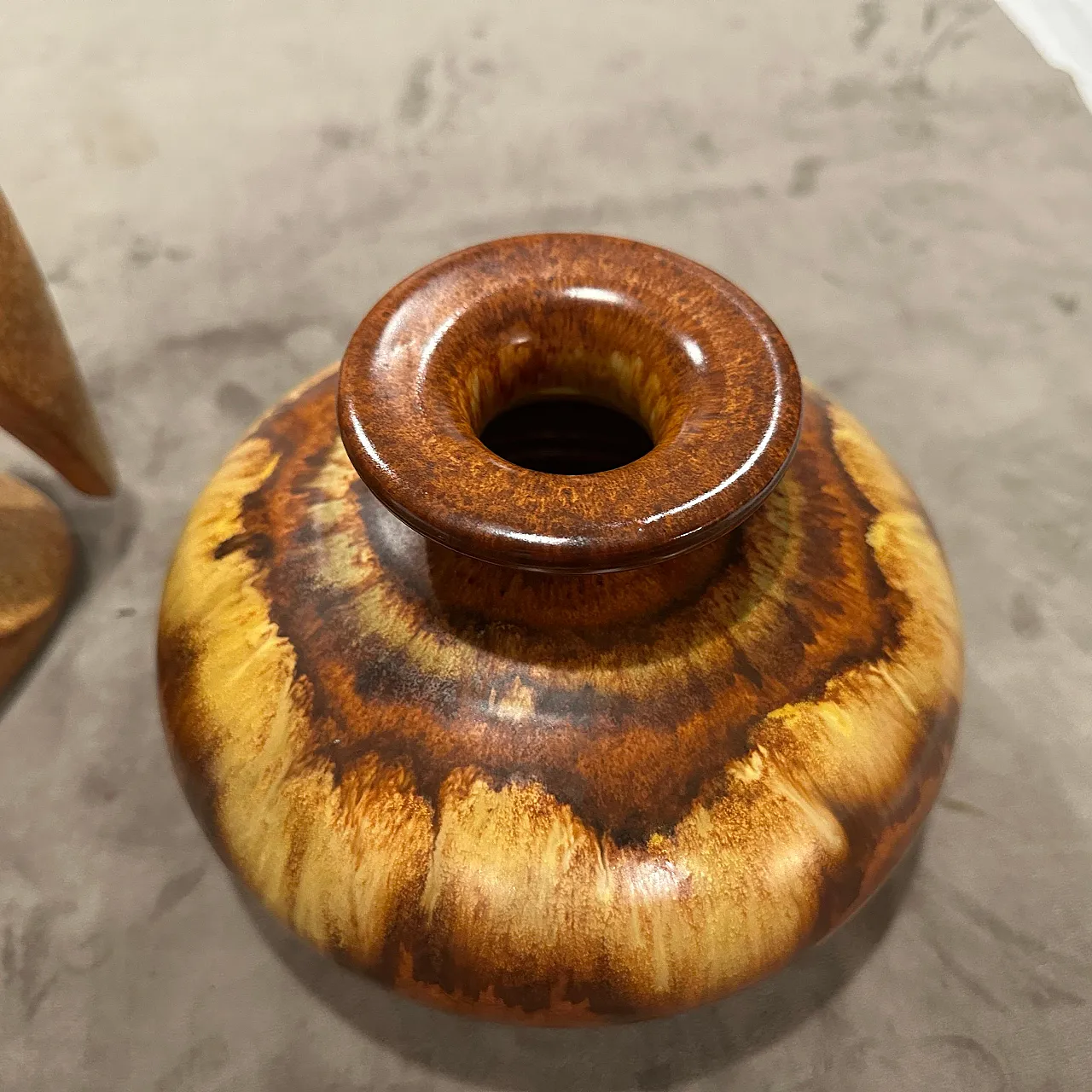 Pair of brown ceramic vases by Giovanni Bertoncello, 1970s 2