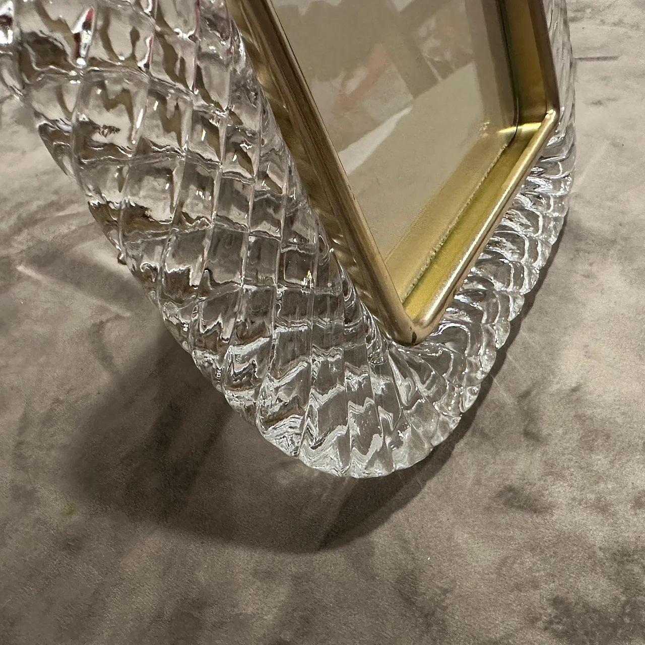 Brass and Murano glass frame in Barovier style, 1990s 4