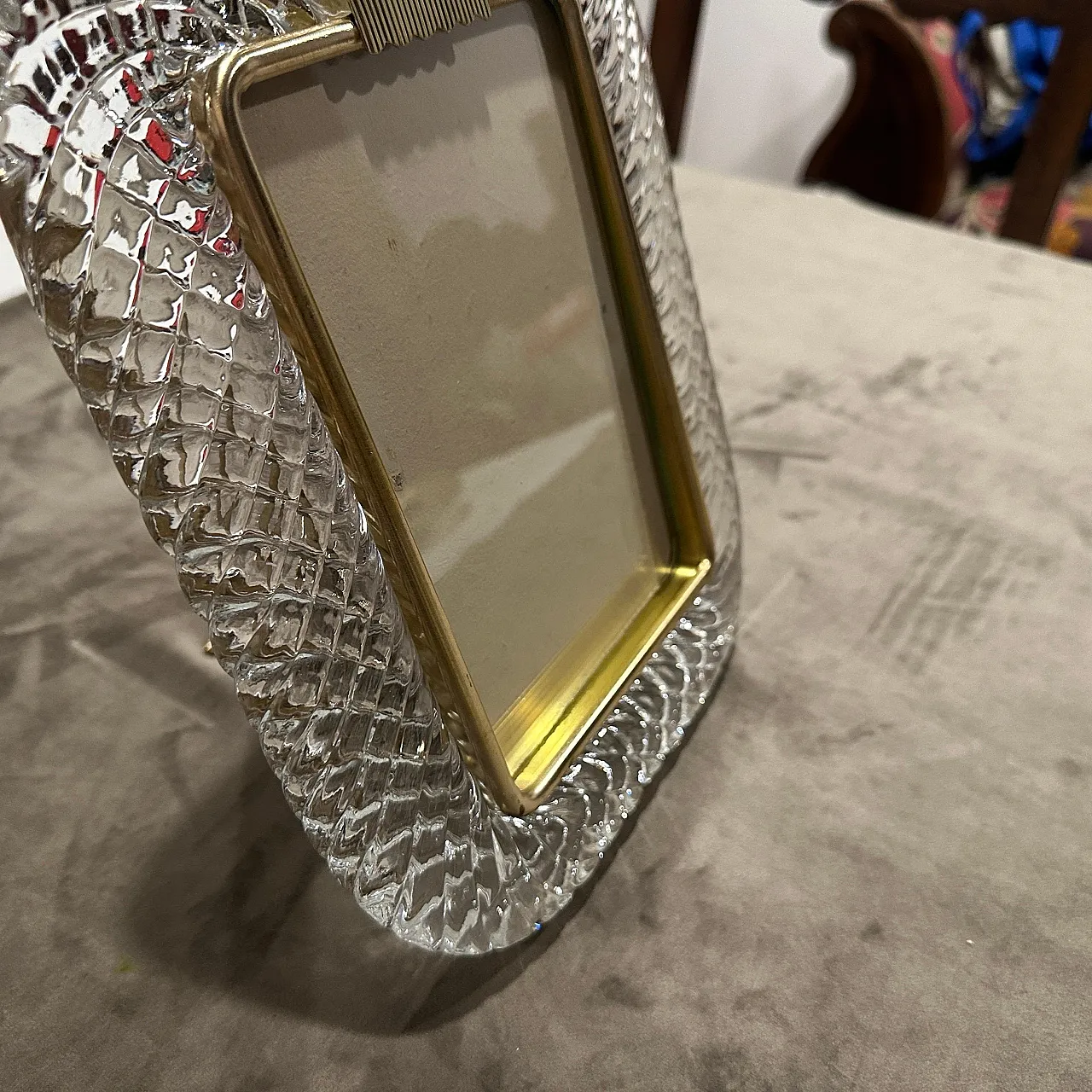 Brass and Murano glass frame in Barovier style, 1990s 5