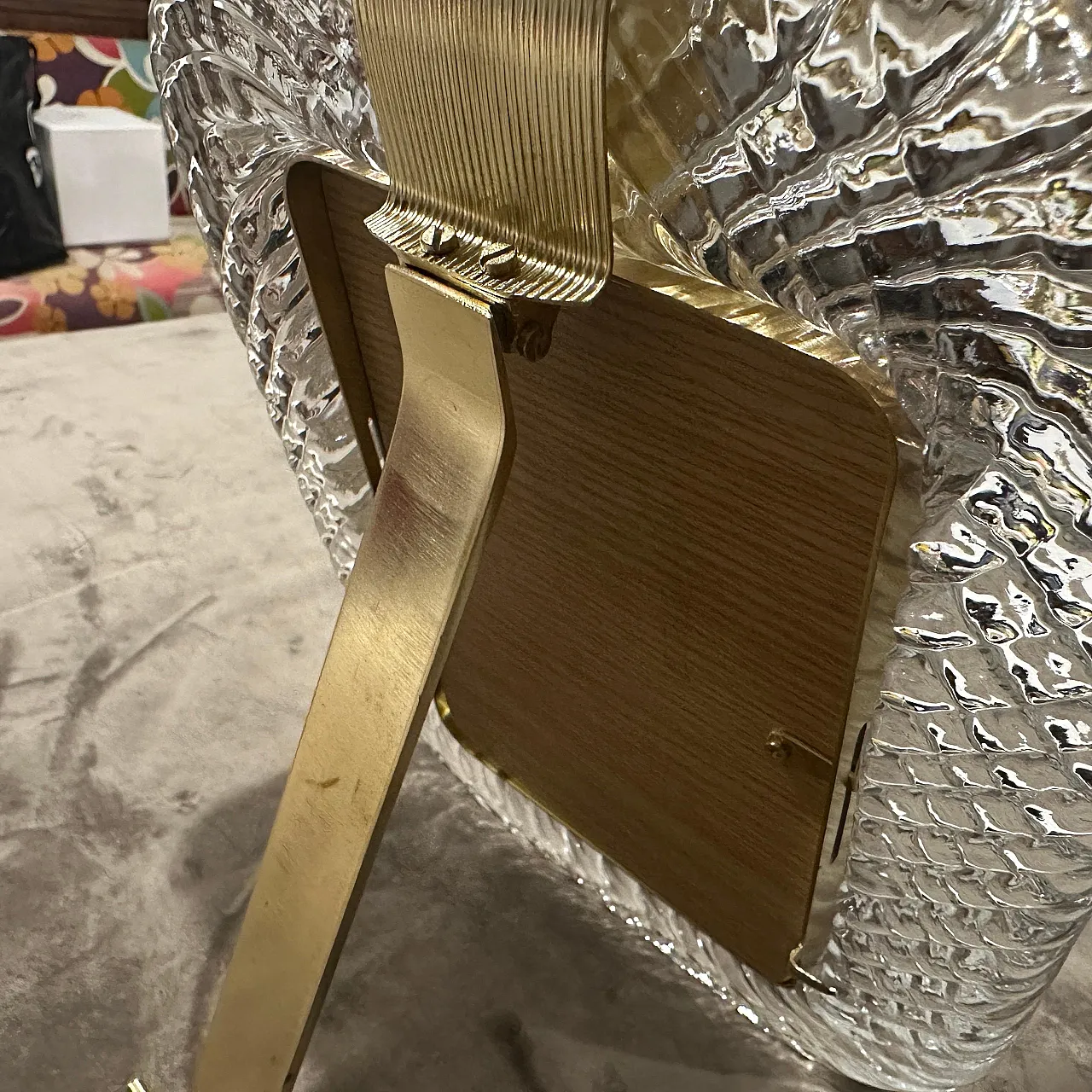 Brass and Murano glass frame in Barovier style, 1990s 7