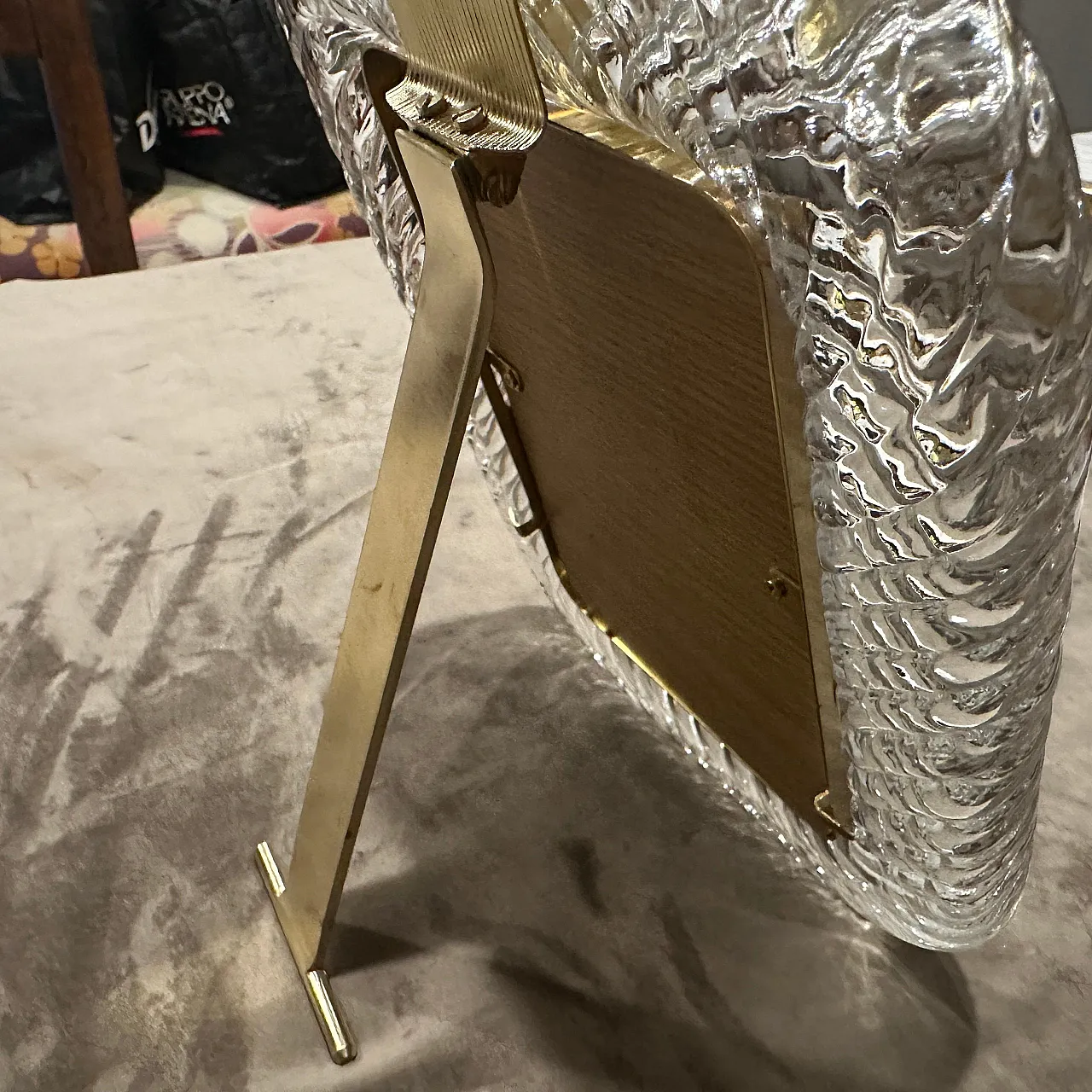 Brass and Murano glass frame in Barovier style, 1990s 8