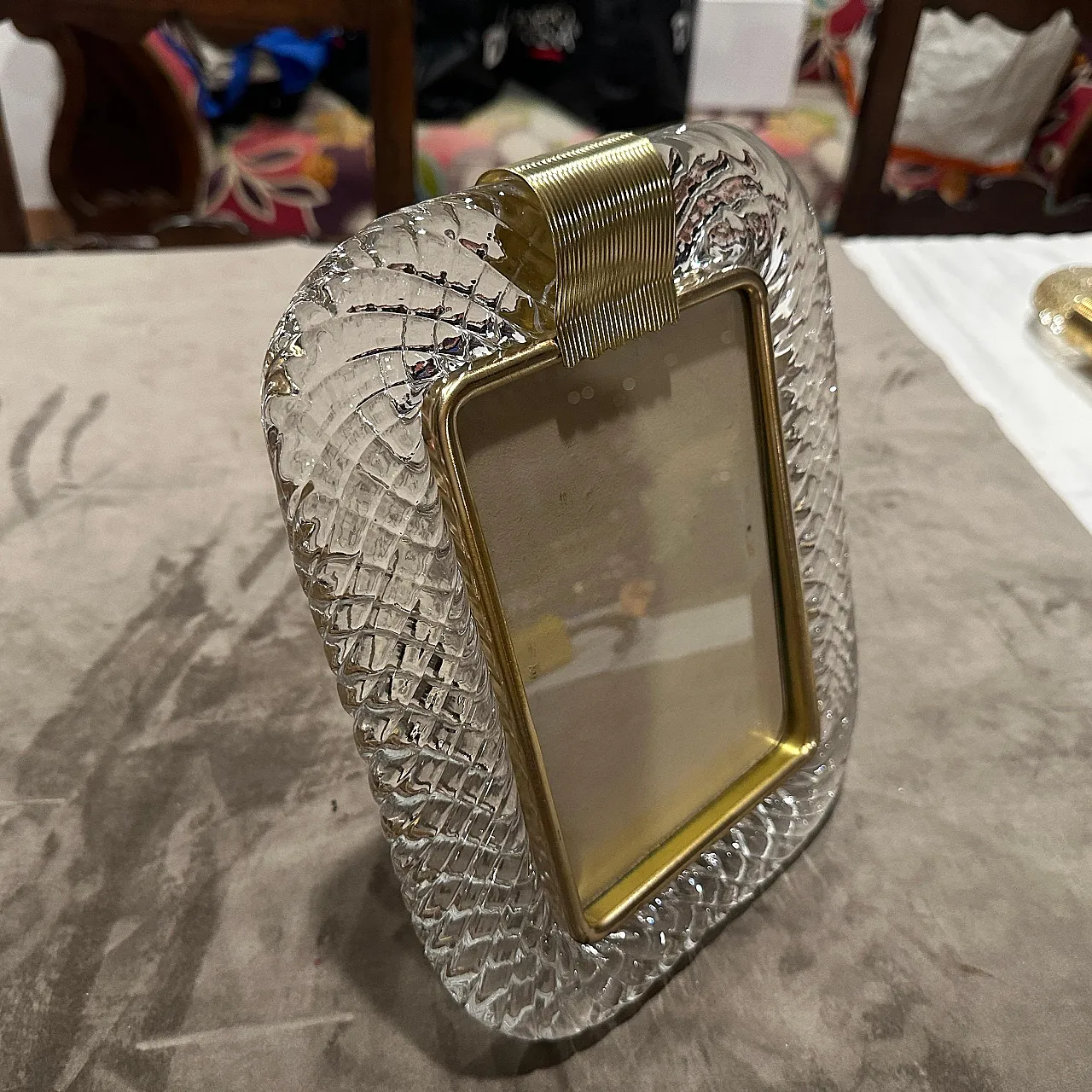 Brass and Murano glass frame in Barovier style, 1990s 10