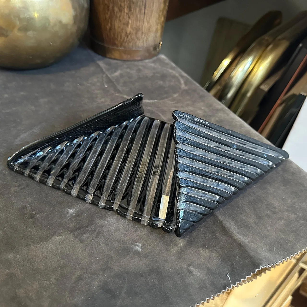 Vide pochette in vetro di Murano di Venini, anni '80 3