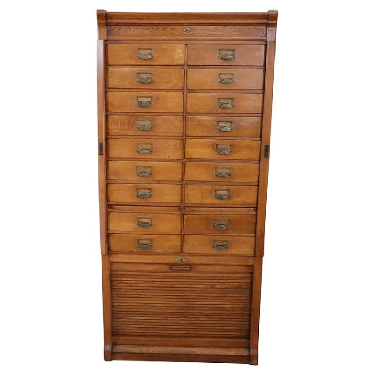 oak office chest of drawers, 1920s 1