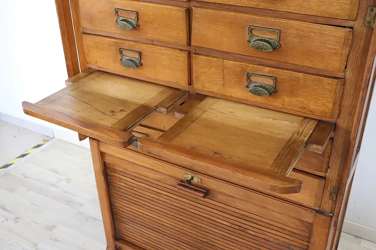 oak office chest of drawers, 1920s 3